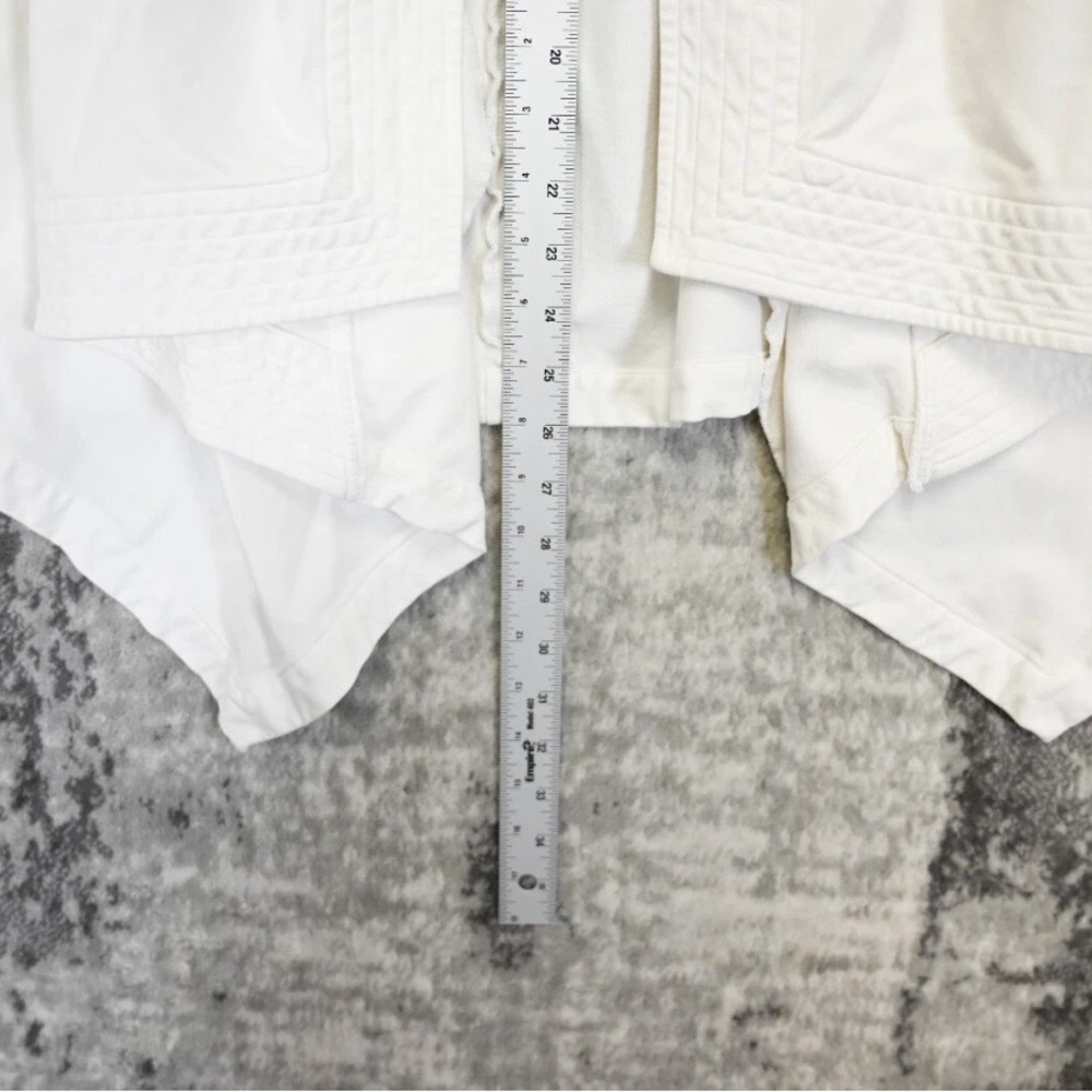 Peruvian Connection Jacket Womens White French Terry Hooded Waterfall M Medium - Picture 6 of 9